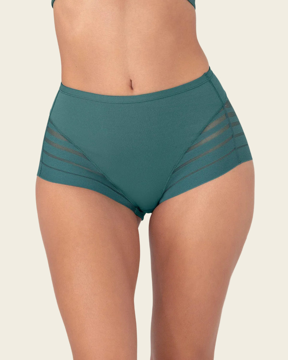 Calzón faja clásico con control moderado de abdomen y bandas en tul