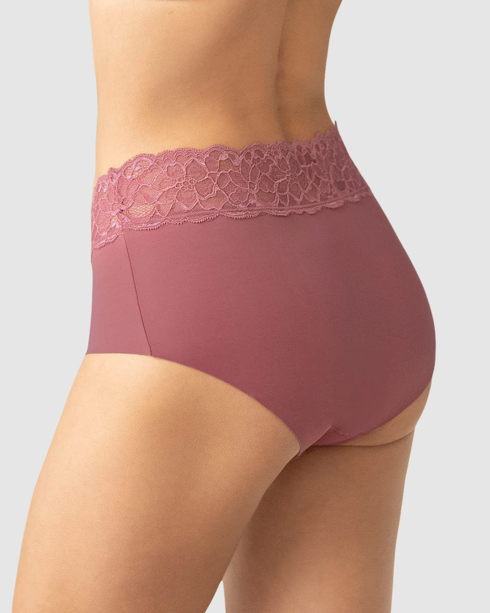 Calzón hípster en tela ultraliviana con franja de encaje