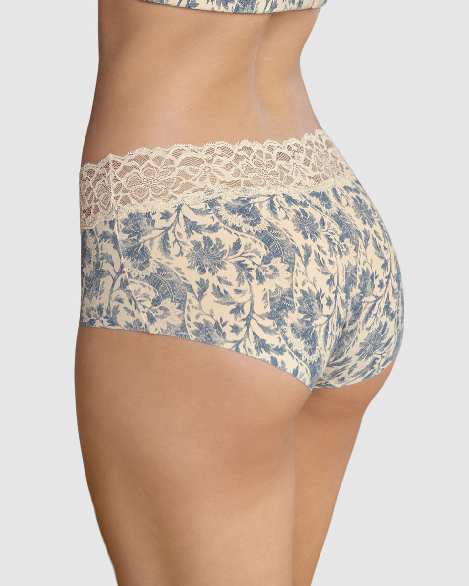 Calzón hípster en tela ultraliviana con franja de encaje