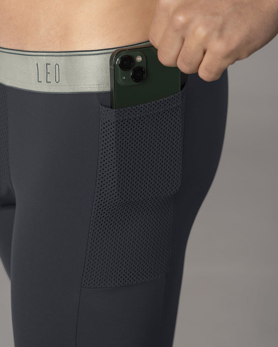 Bóxer deportivo largo con bolsillo lateral en microfibra