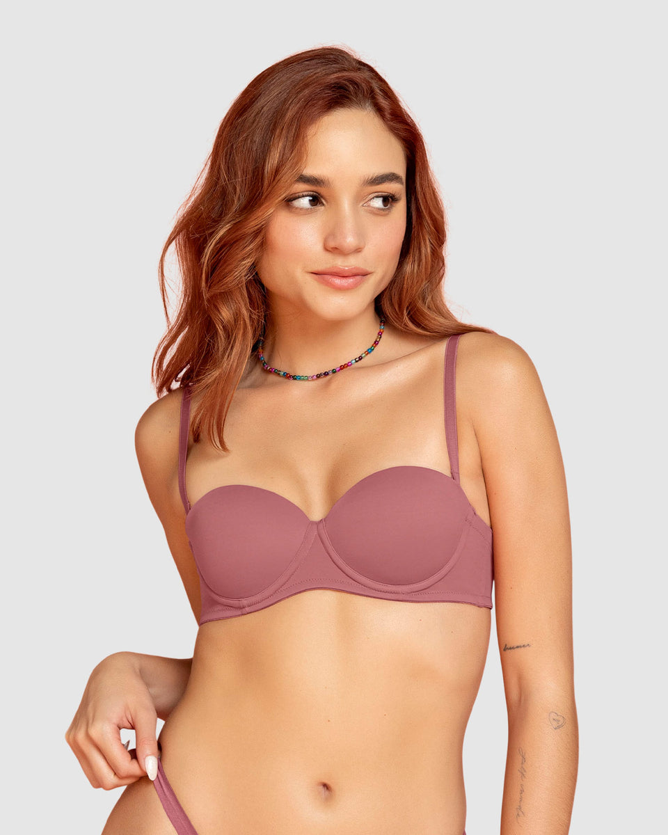 Sostén strapless con realce incorporado