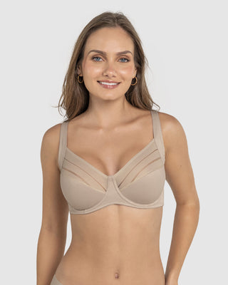 Sostén de buen cubrimiento ideal para busto pesado Natural Support#color_802-cafe-claro