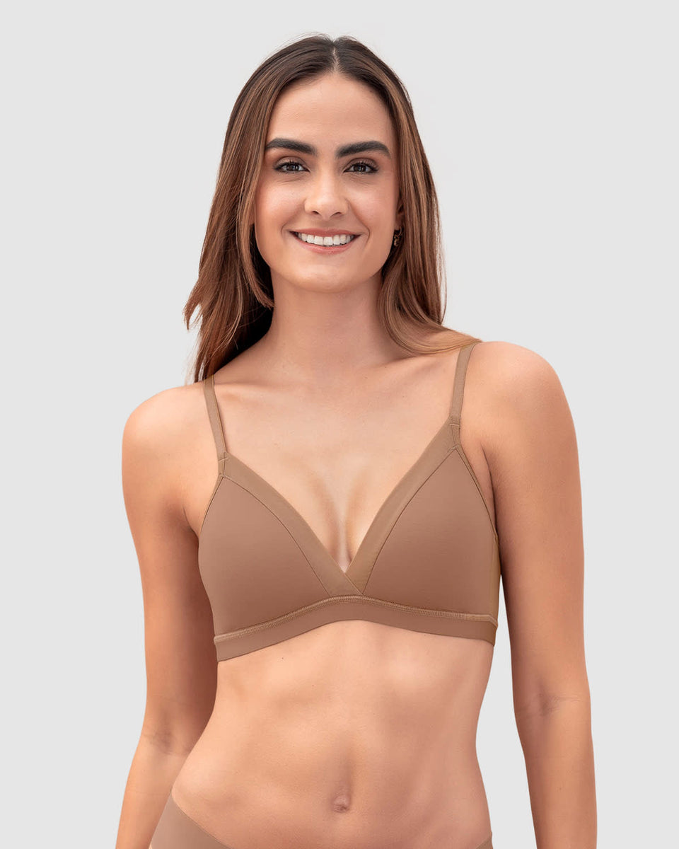 Sostén sin arco Pura Comodidad con detalles en tul