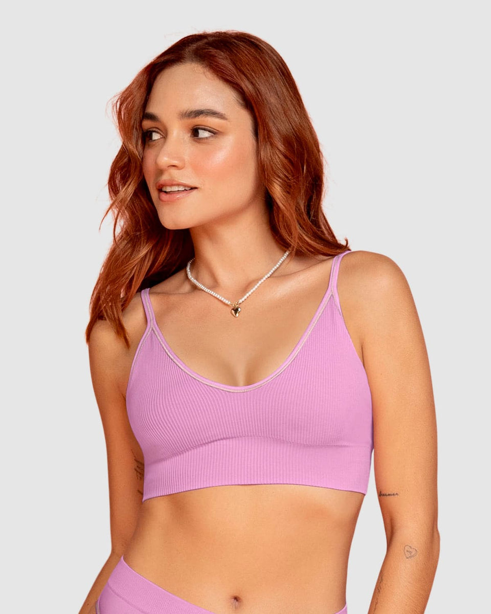 Top en tecnología seamless con textura acanalada Natural Comfort