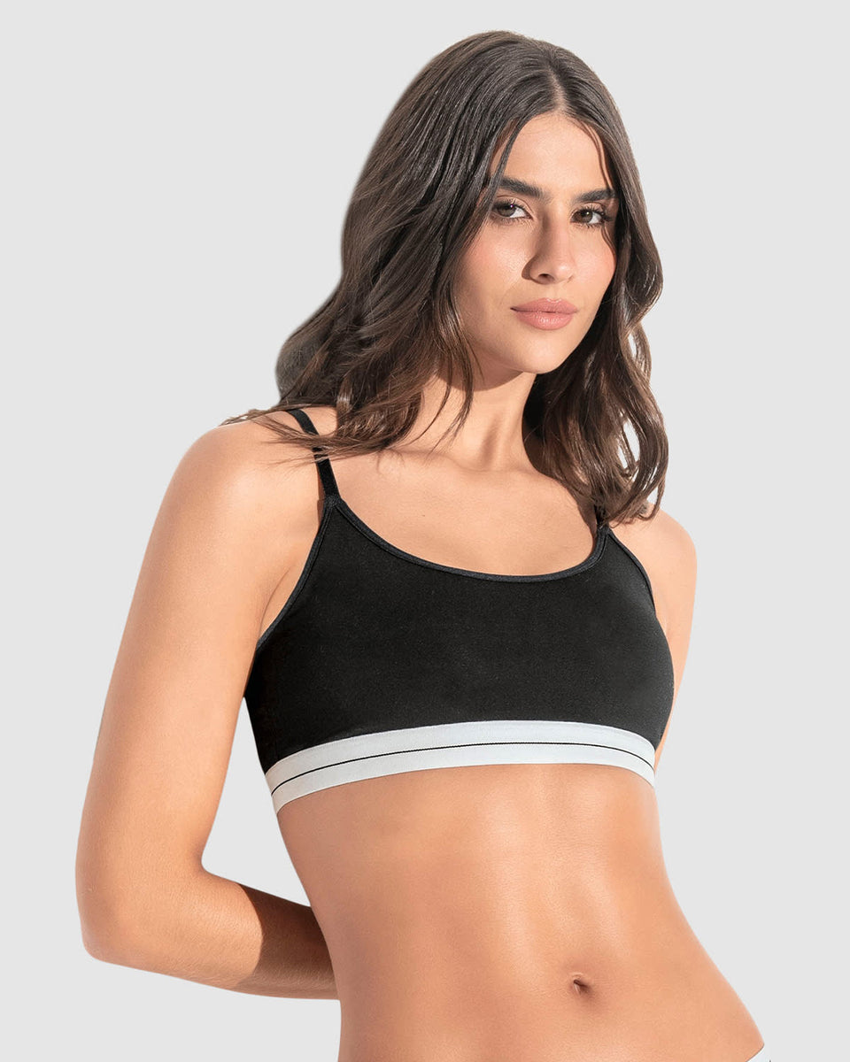 Top en algodón escote redondo