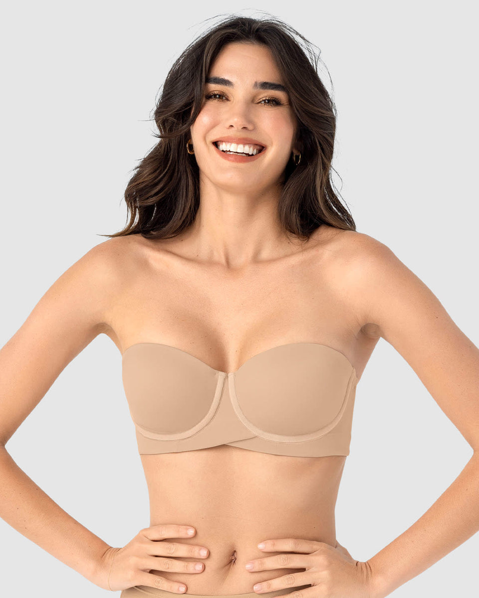 Sostén strapless ideal para busto mediano y grande