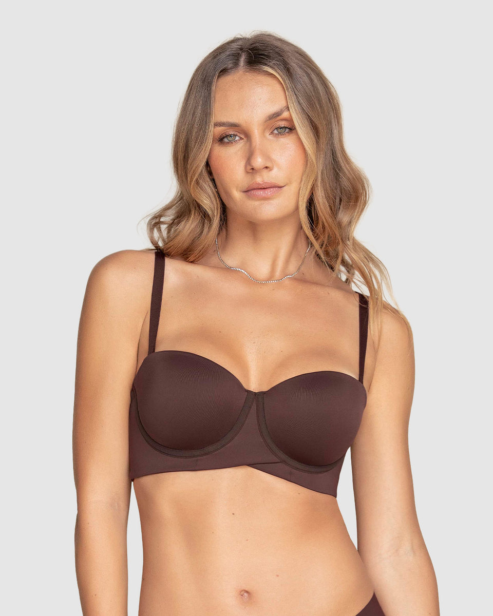 Sostén strapless ideal para busto mediano y grande