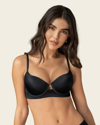 Sostén de realce alto con escote profundo#color_700-negro