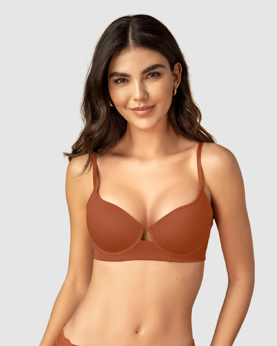 Sostén de realce alto con escote profundo