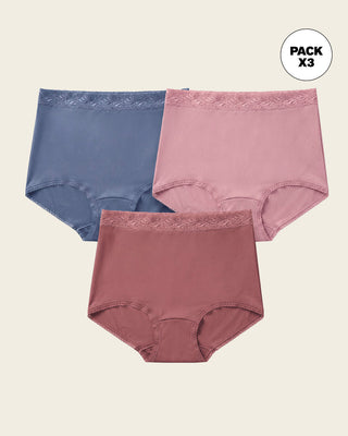 Pack x 3 calzones clásicos con toques de encaje#color_s14-azul-rosa-vino