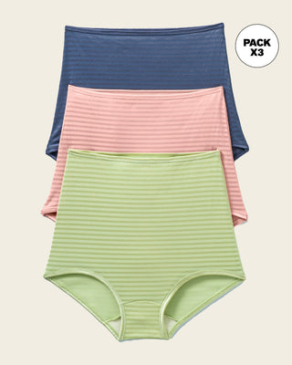 Paquete x 3 Calzones Clásicos con Máximo Cubrimiento#color_s29-rosa-claro-azul-verde-claro
