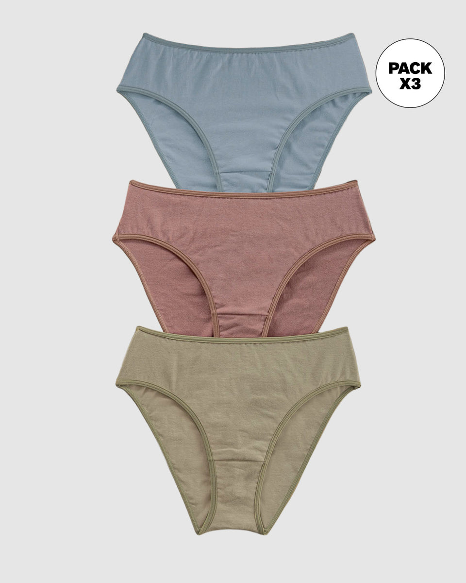 Pack x 3 calzones tipo bikini con buen cubrimiento