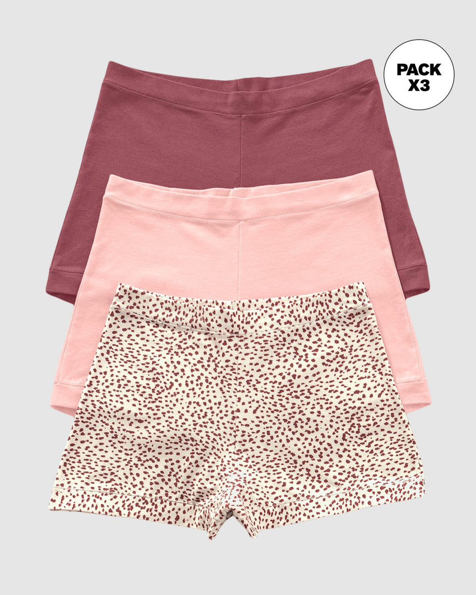 Pack x 3 bóxers con algodón elástico