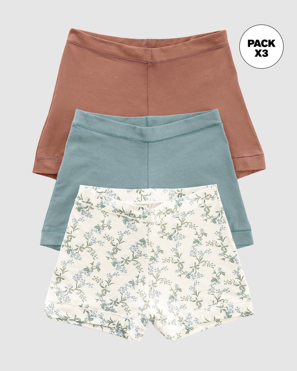 Pack x 3 bóxers con algodón elástico