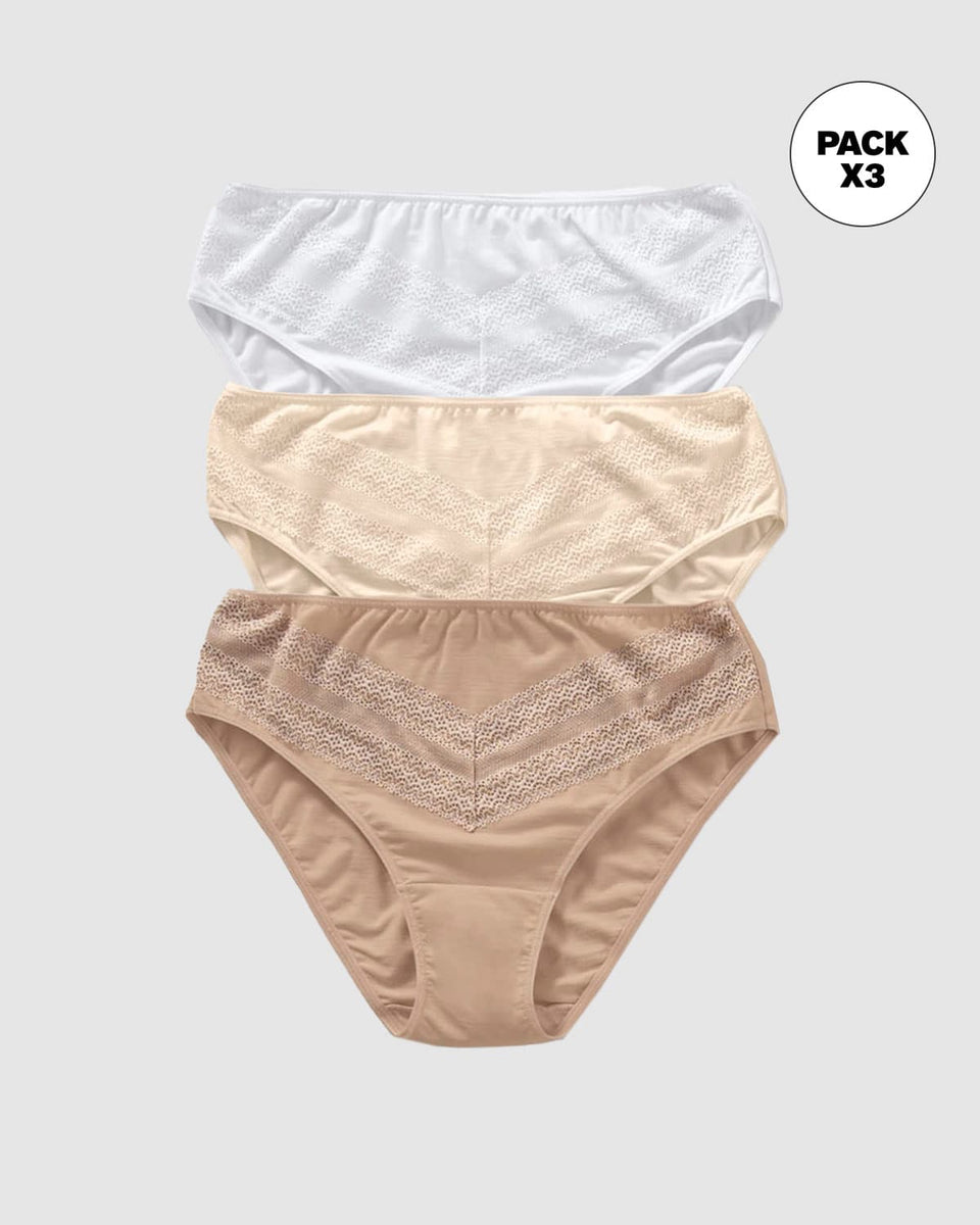 Paquete x 3 calzones tipo bikini clásicos y confortables
