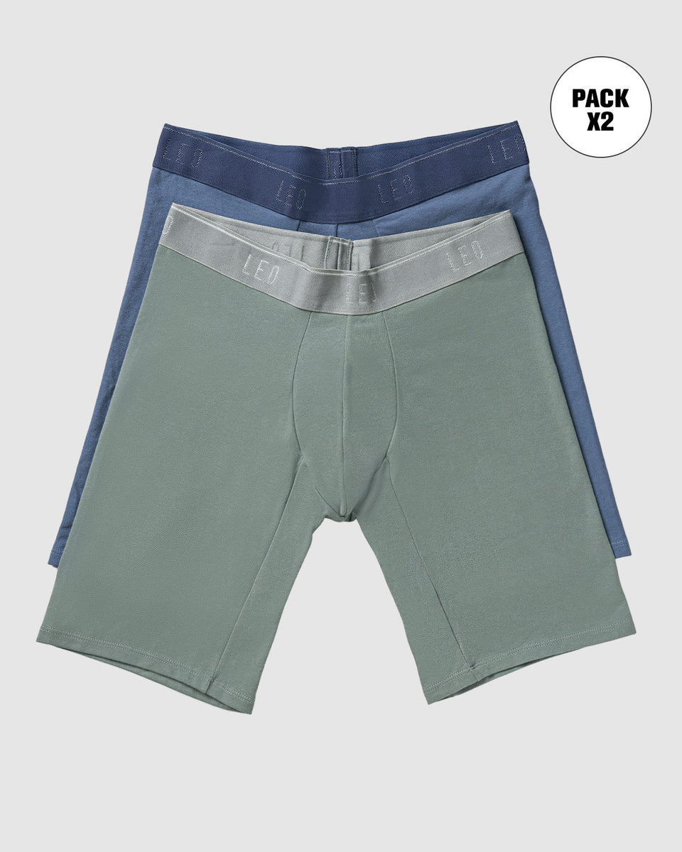 Pack x2 bóxers largos ajustado con algodón