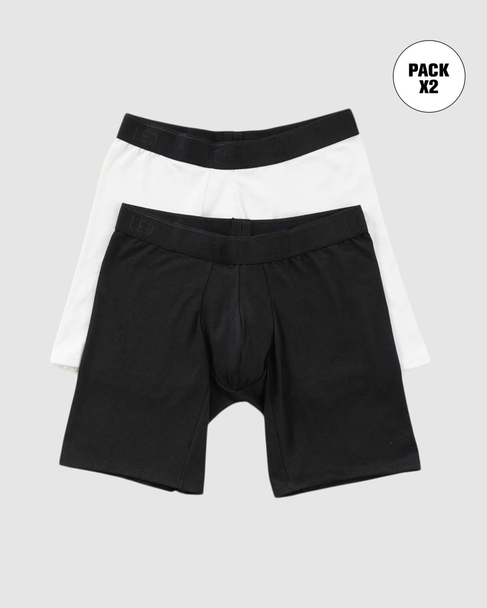 Pack x2 bóxers largos ajustado con algodón