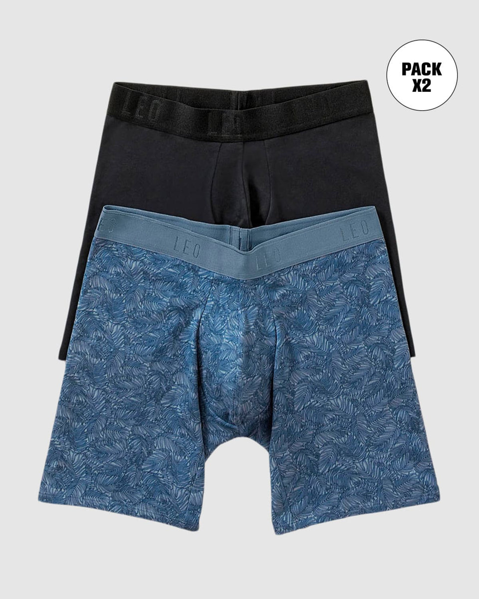 Pack x2 bóxers largos ajustado en algodón