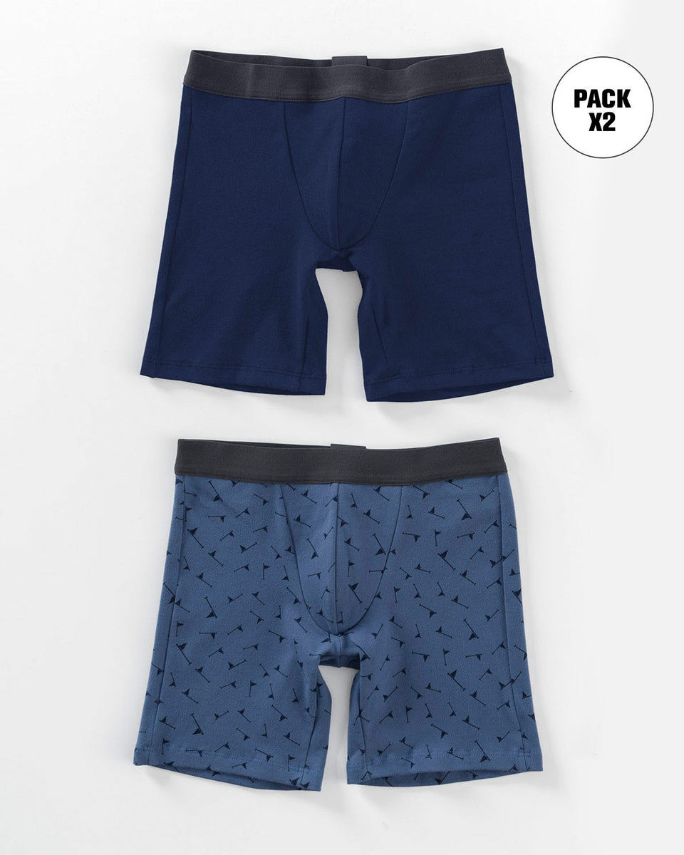 Pack x 2 bóxer largo en algodón para niño