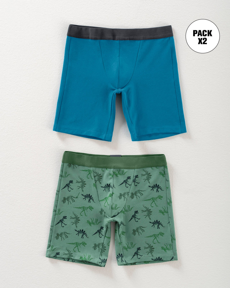 Pack x2 bóxer largo en algodón para niño