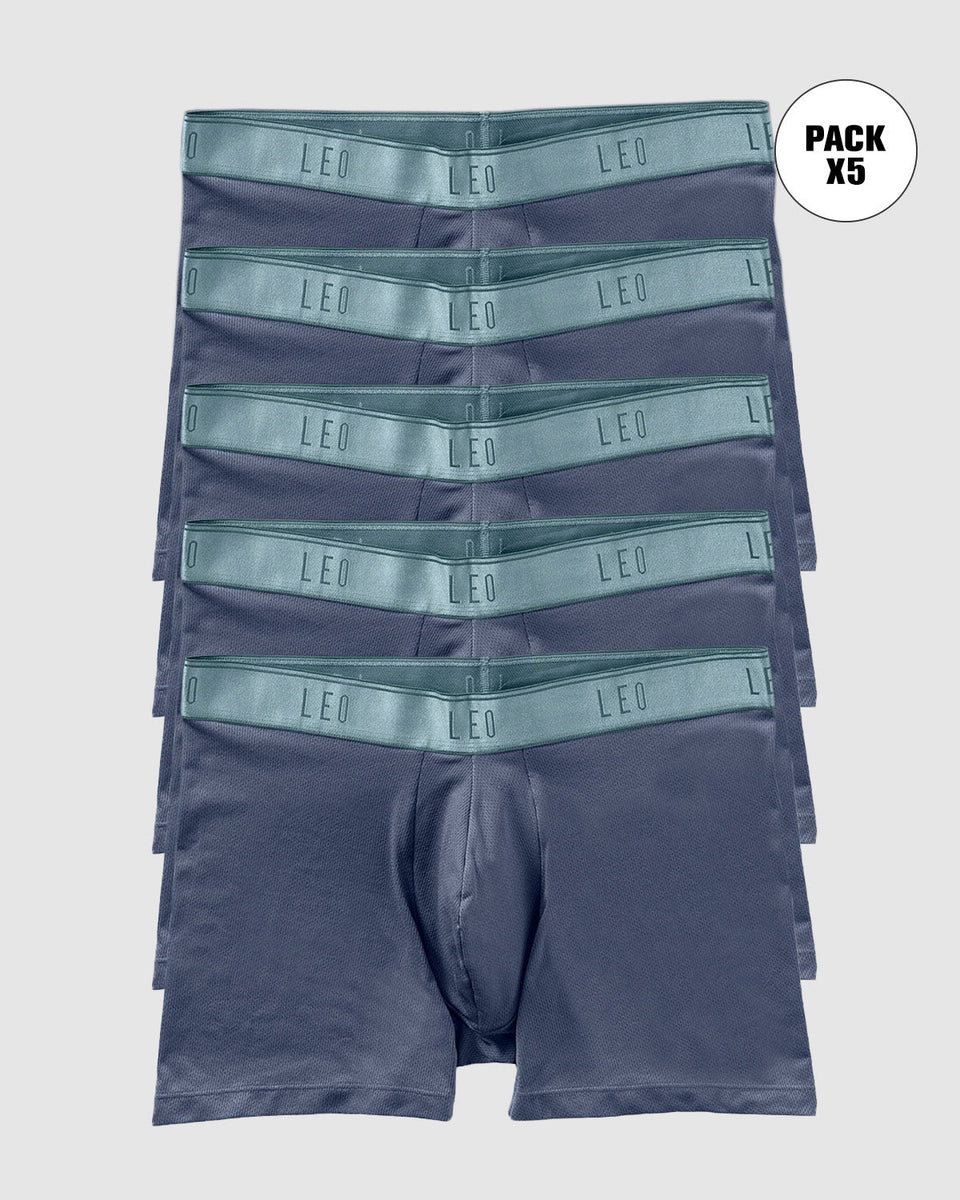 Paquete x5 bóxers medio diseño ergonómico ultrafresco y cómodo en microfibra