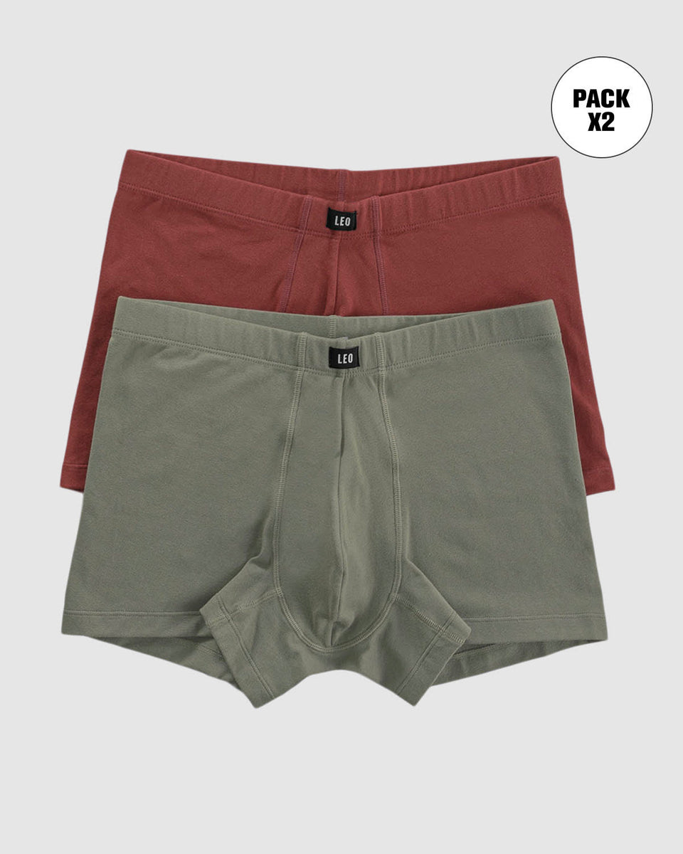 Pack x 2 bóxers cortos en algodón