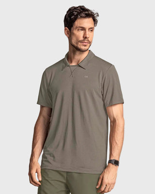Camiseta deportiva transpirable con cuello tipo polo#color_789-arena