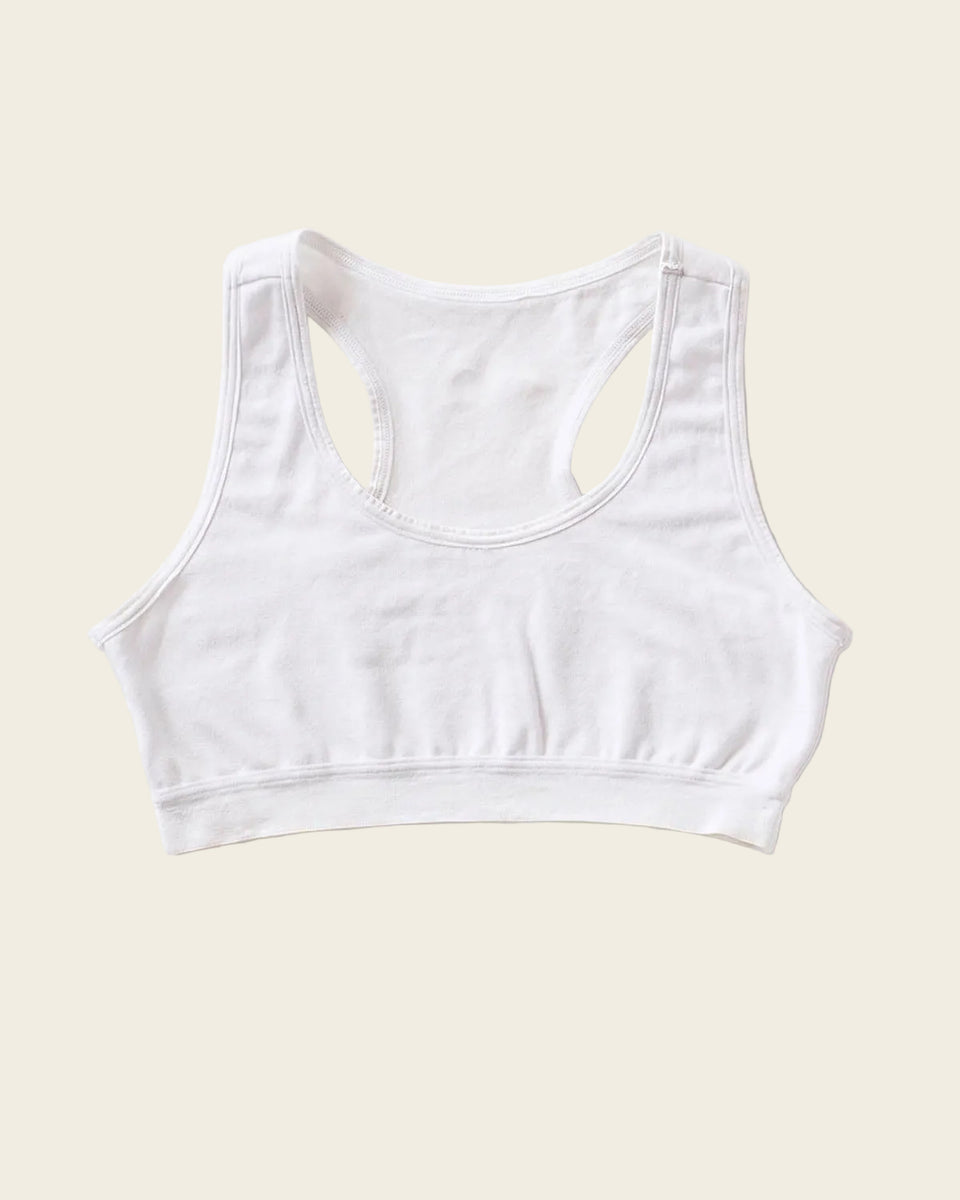 Top con espalda deportiva elaborado en algodón para niña