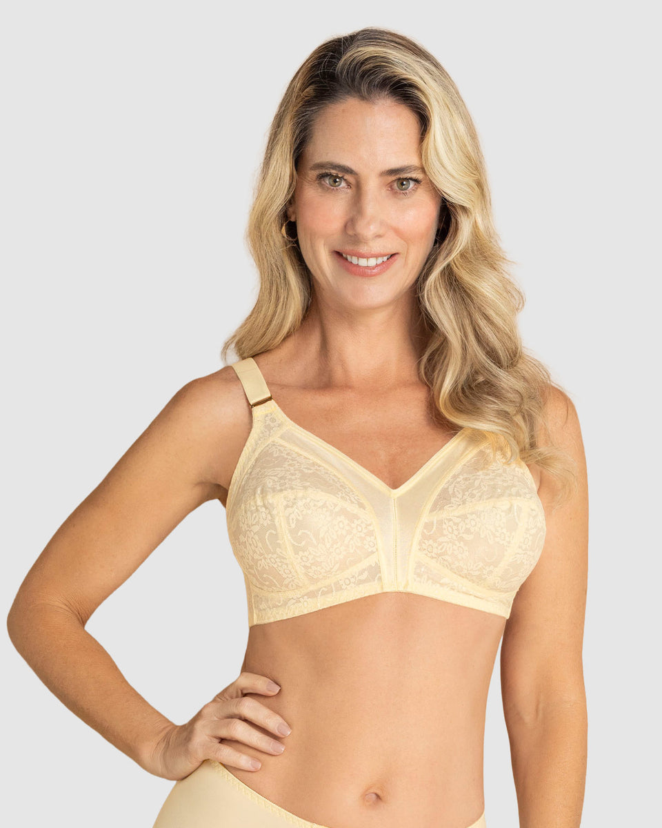 Sostén con copas completas en encaje de buen cubrimiento