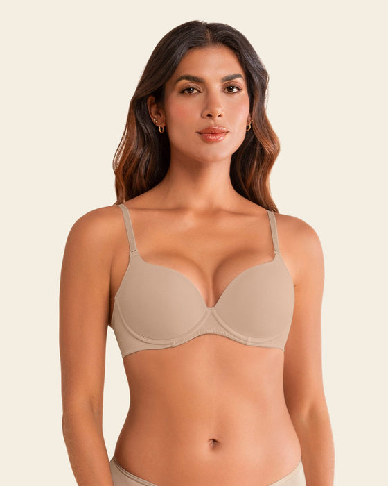 Sostén de realce medio con cargaderas multiusos#color_802-cafe-claro