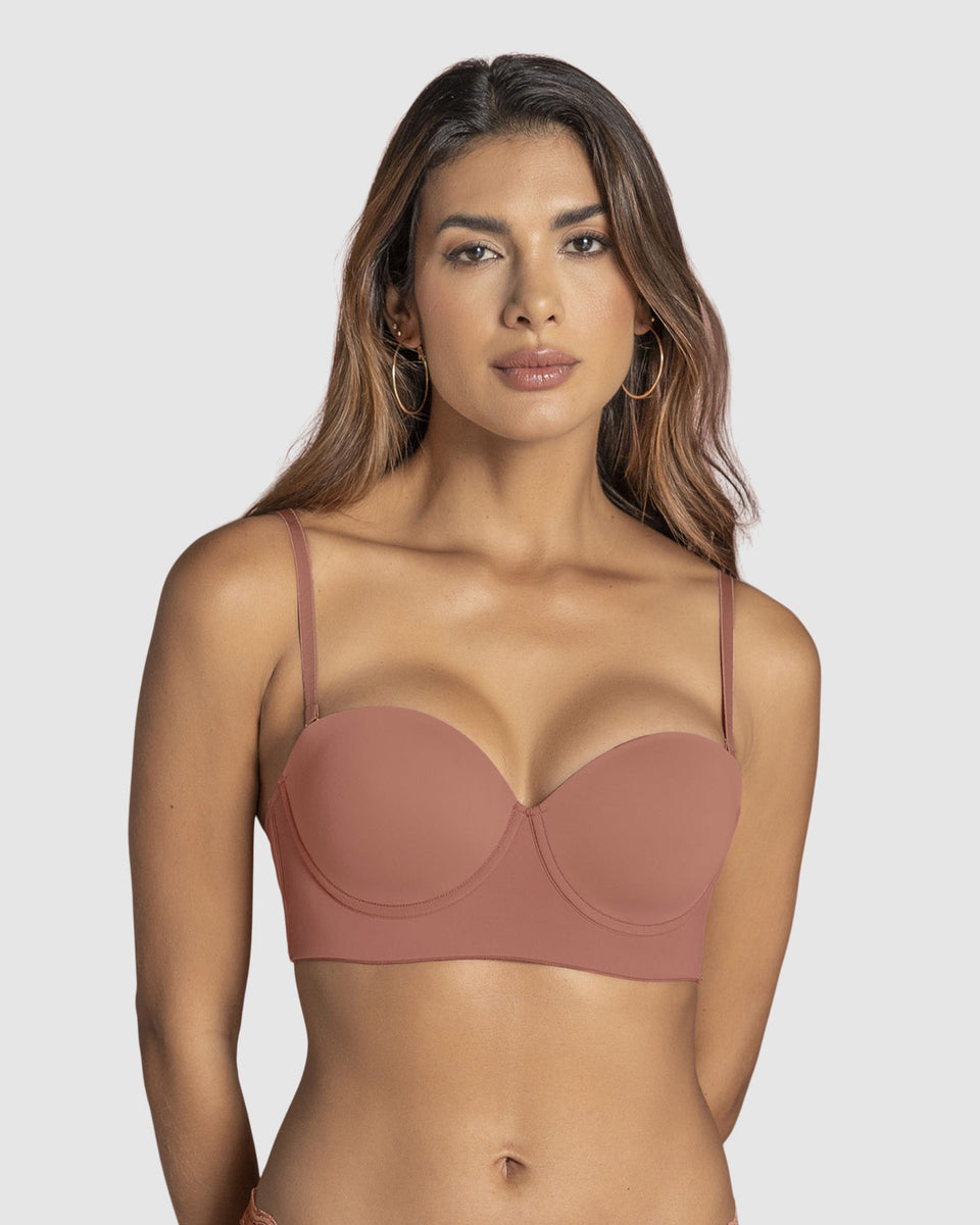 Sostén strapless de realce suave