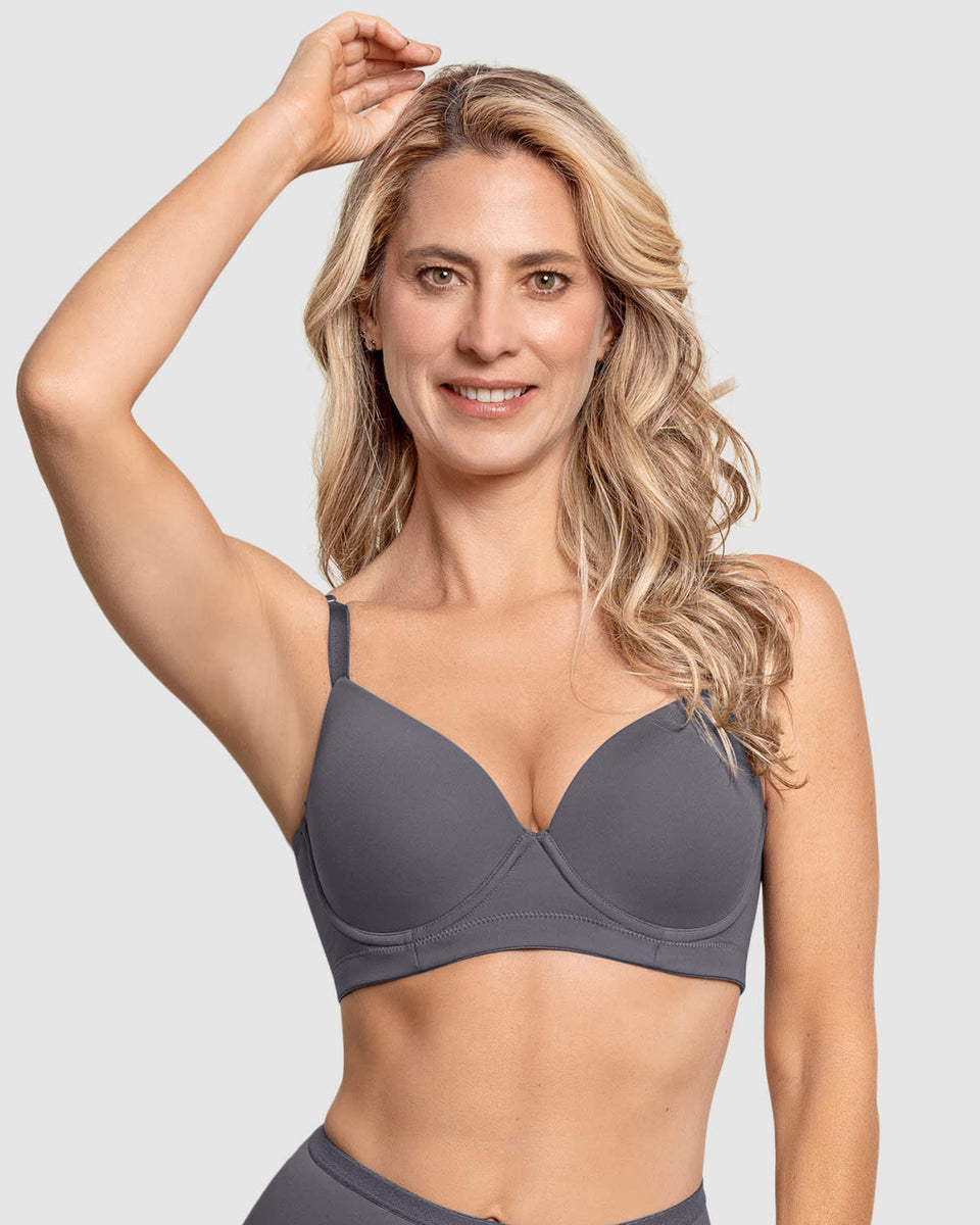 Sostén de realce suave y buen cubrimiento en espalda