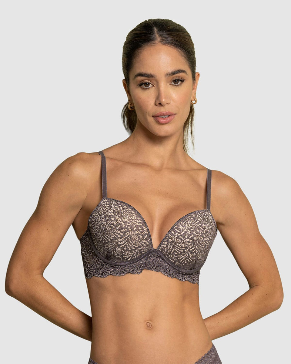 Brasier doble realce escote profundo elaborado en encaje