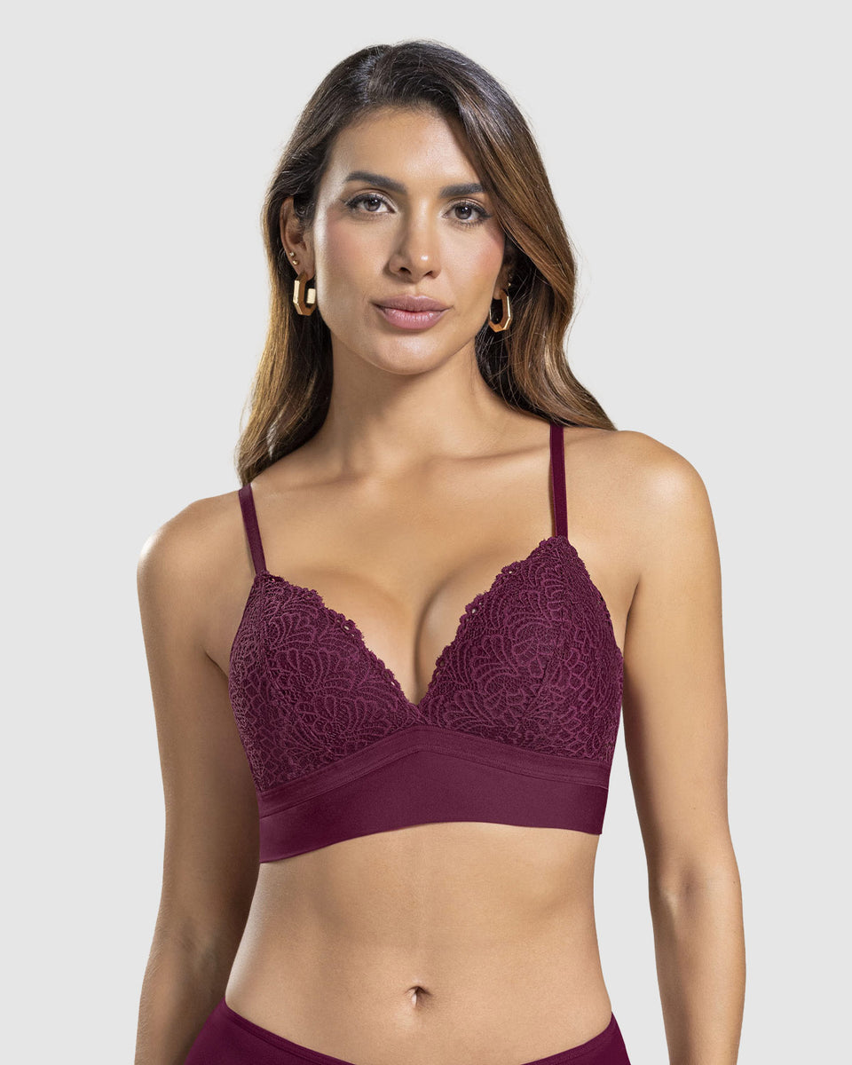 Sostén sin arco Liso y Encaje
