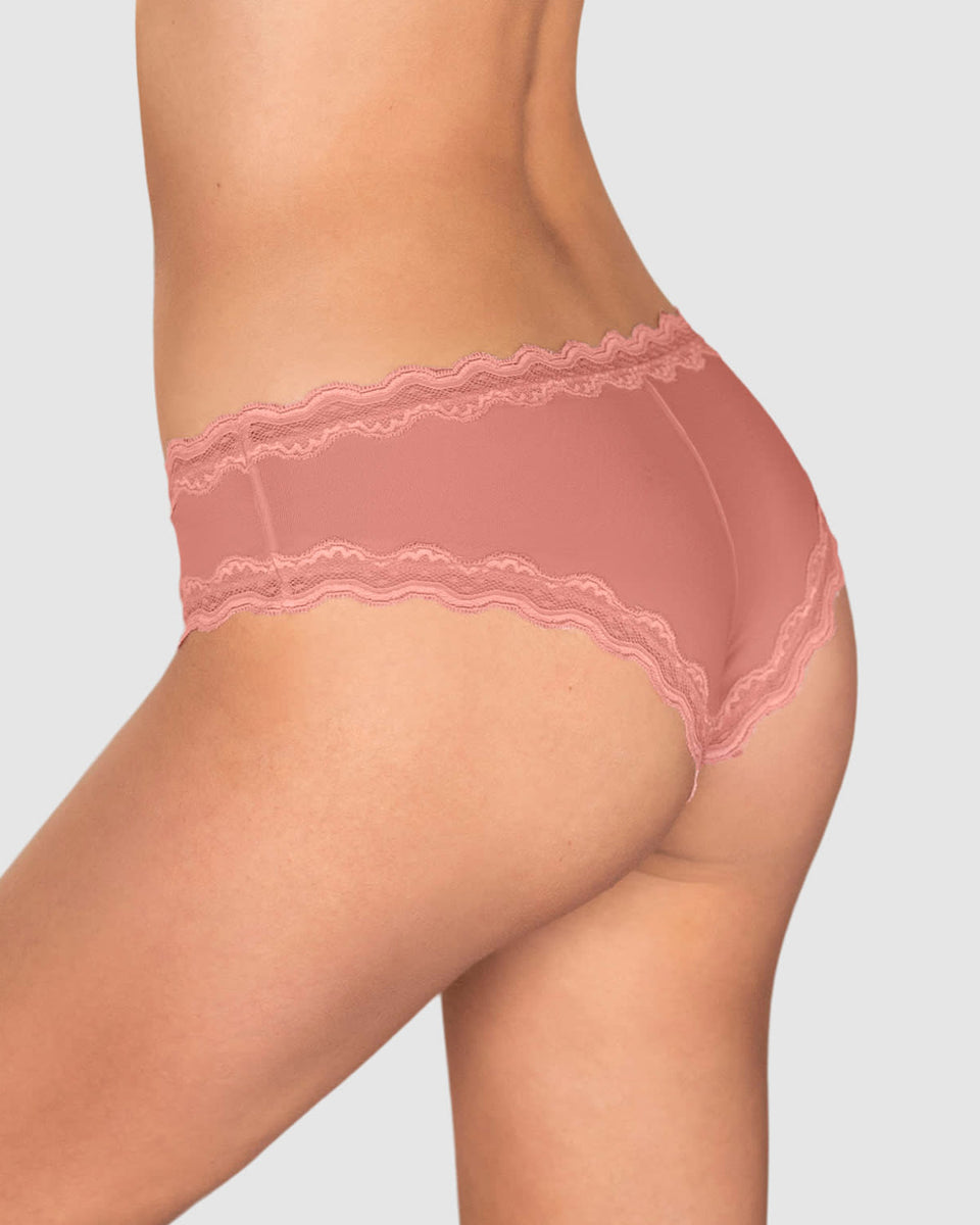 Pantaleta en tul con toques de encaje suave al tacto