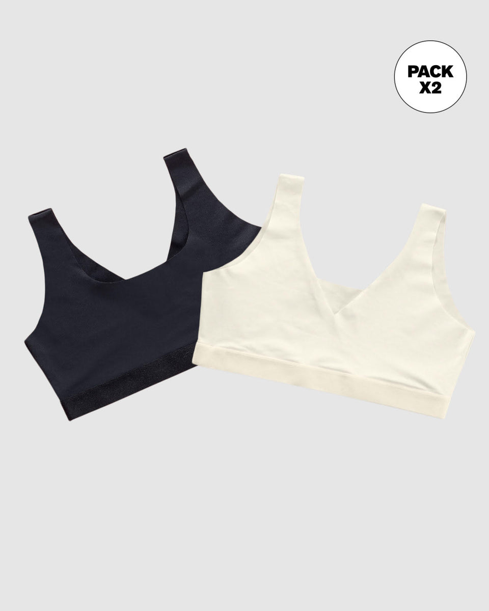 Pack x 2 tops invisibles doble escote