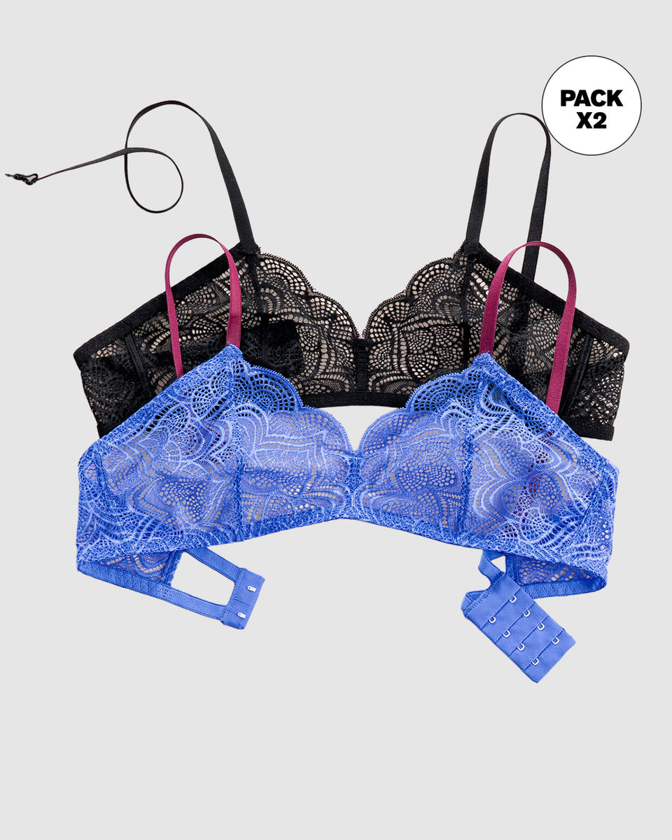 Pack x 2 bralettes desestructurados y ligeros