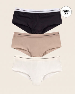 Pantaletas pack x3 ultracómodos#color_s12-perla-negro-cafe-claro
