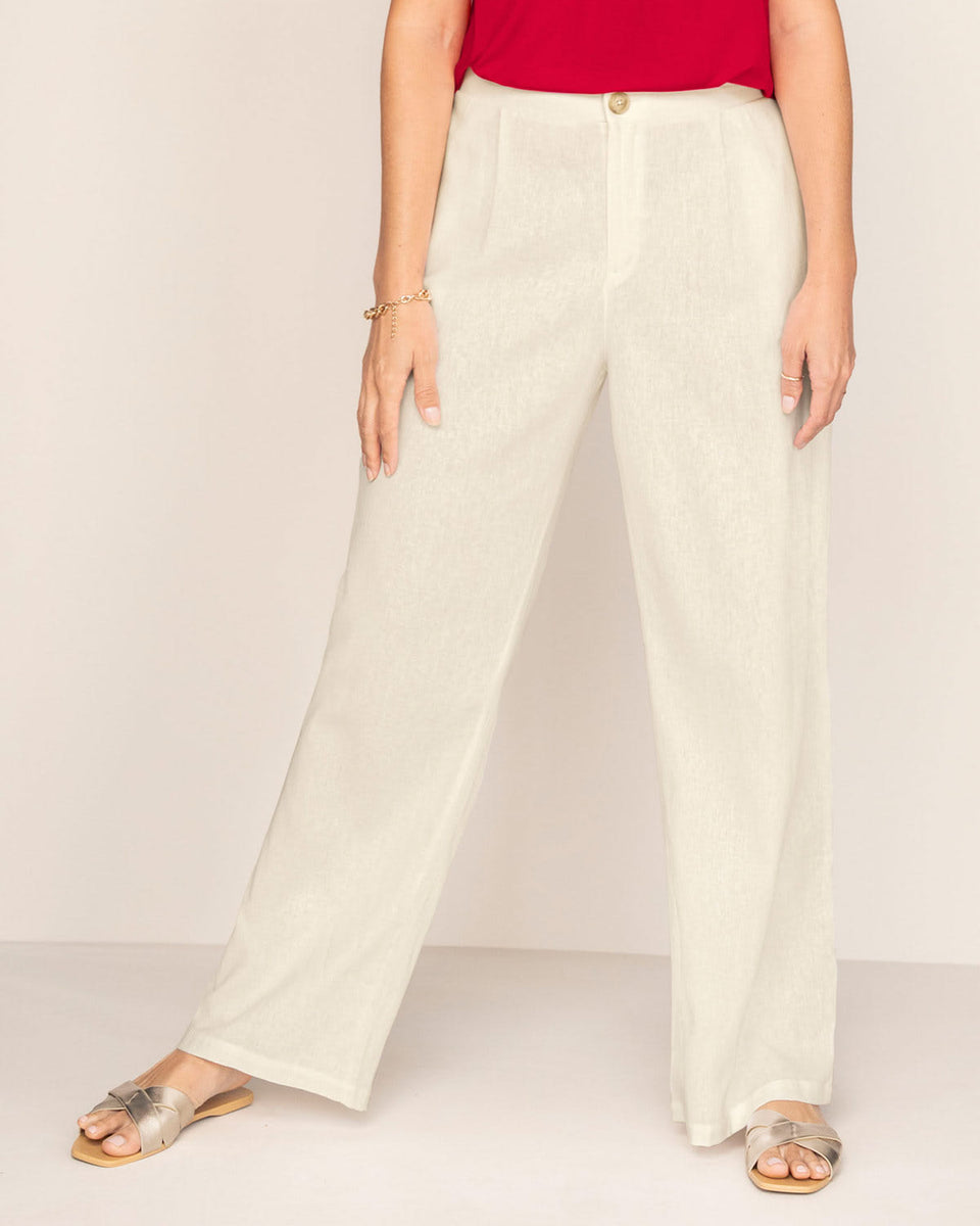 Pantalón con elástico en cintura y bolsillos laterales funcionales