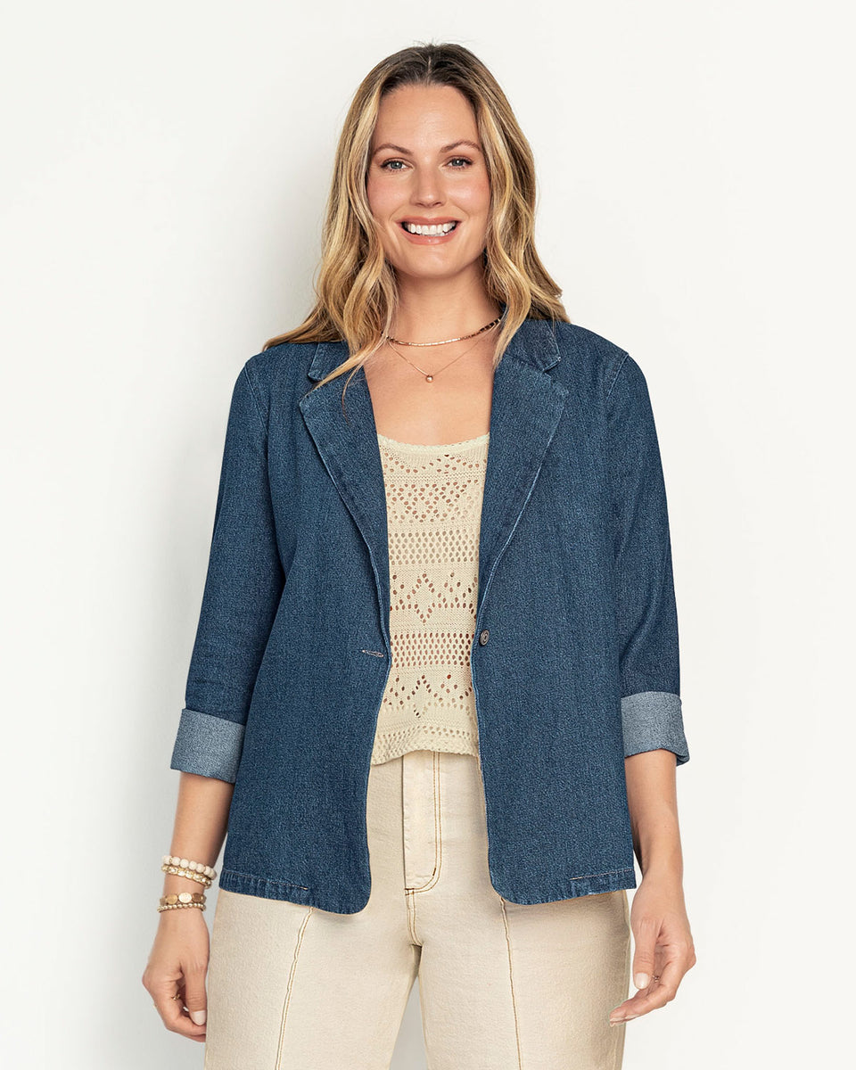 Chaqueta tipo blazer en denim