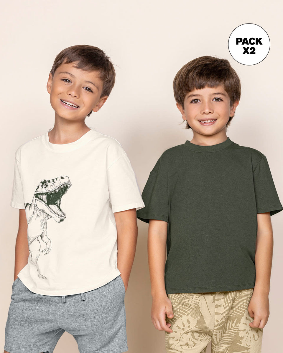 Pack X2 camisetas manga corta para niña