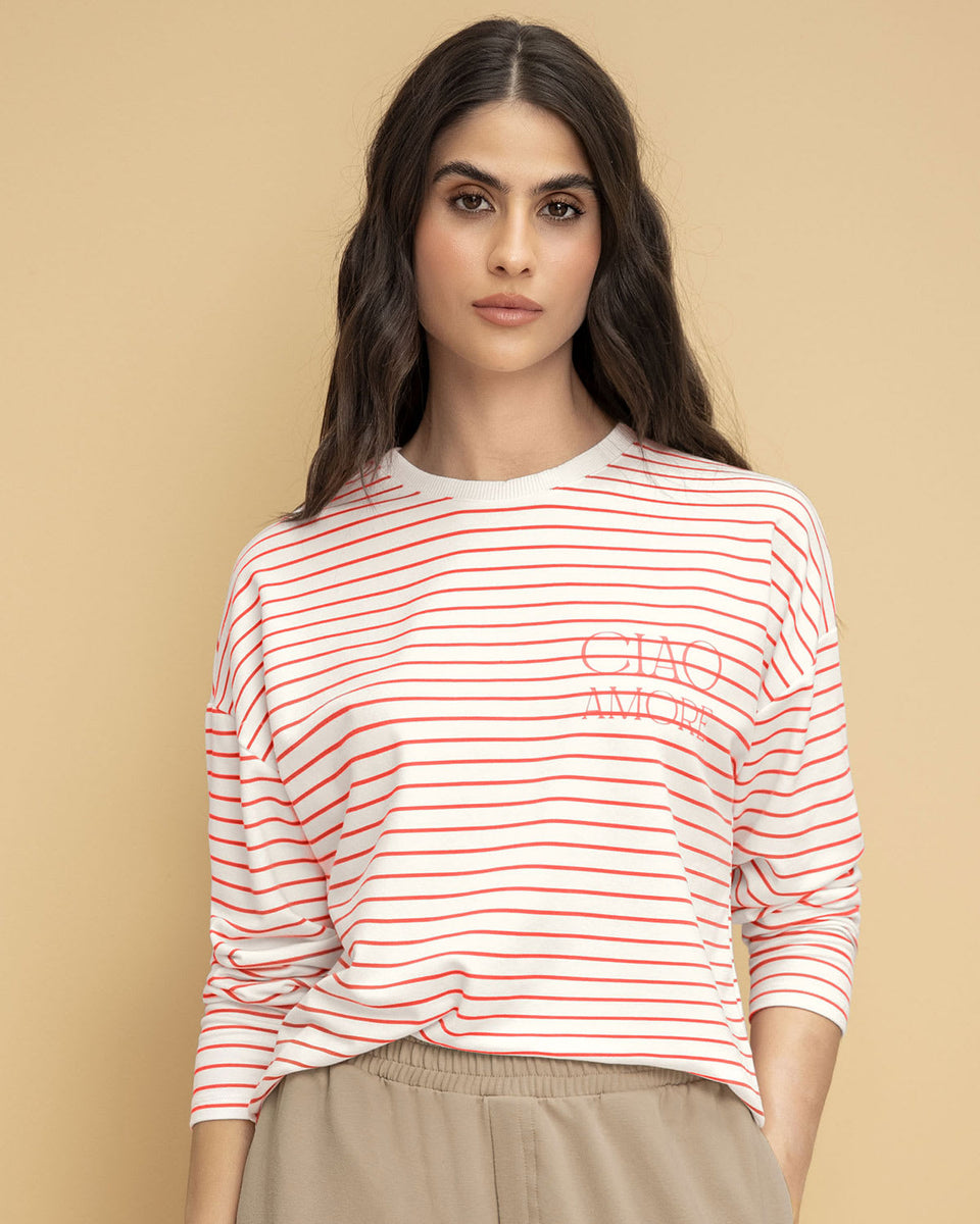 Camipolerón cuello redondo de silueta recta