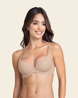Sostén de realce medio con cargaderas multiusos#color_802-cafe-claro