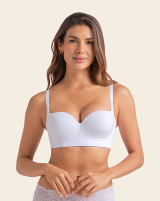 Sostén triangular con cubrimiento de sisa y espalda#color_000-blanco