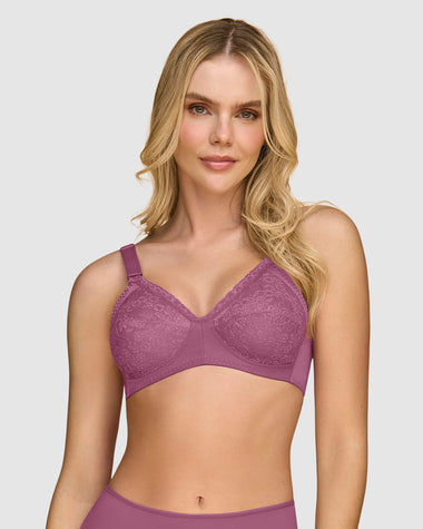 Sostén clásico sin arco con copas en encaje#color_402-morado