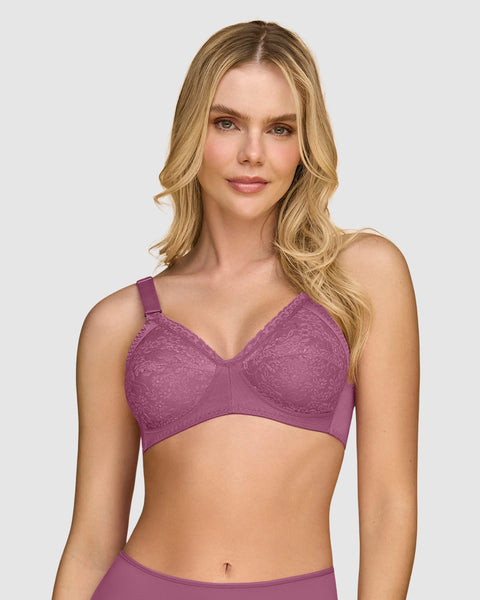 Sostén clásico sin arco con copas en encaje#color_402-morado