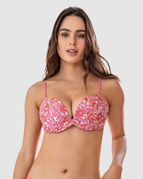 Sostén push up de doble realce con arco (barba)#color_a46-rosado-estampado-flores