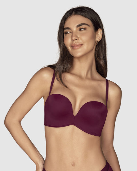 Sostén strapless Antigravedad de realce alto sin arco#color_430-vino