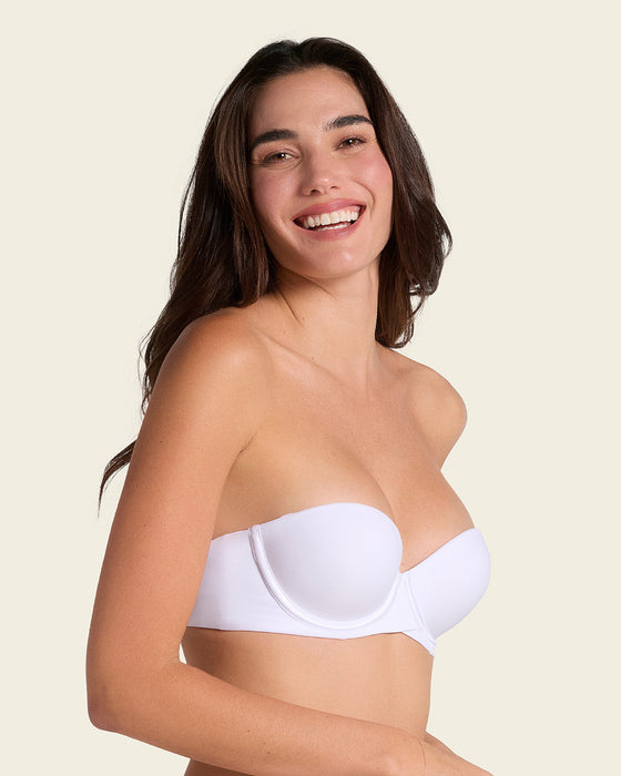 Brasier strapless de doble realce que aumenta dos tallas de copa#color_000-blanco