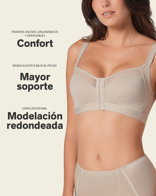 Brasier facilitador de postura con copas en espuma Multi/benefit#color_802-cafe-claro